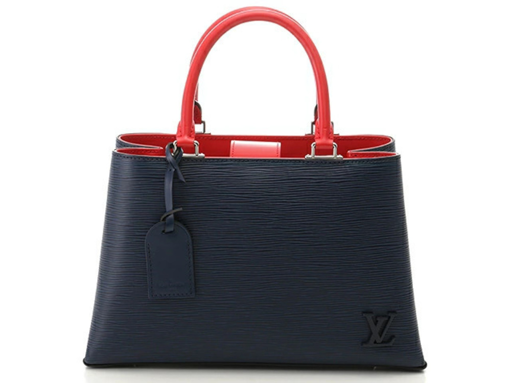LOUIS VUITTON Bag Handbag Kleber Epi Indigo Blue Coquelicot Red